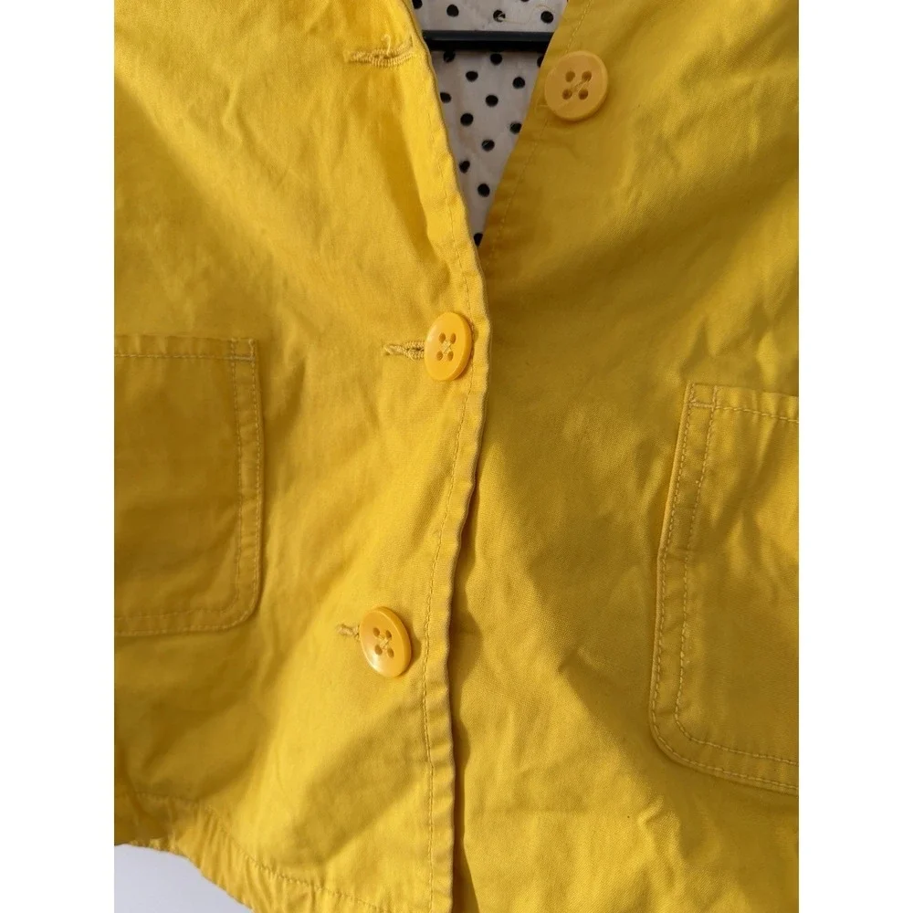 Baby‎ GAP Canvas Jacket With Hood Button Up Toddler 4yr Duck Yellow Spring Coat
